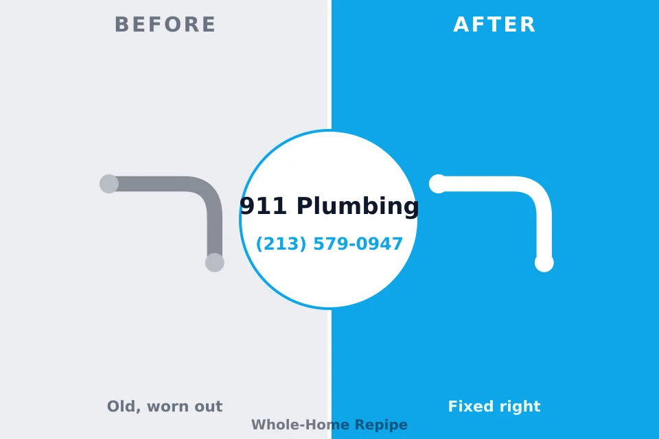 Before and after: plumbing repair Sullivan's Island, SC